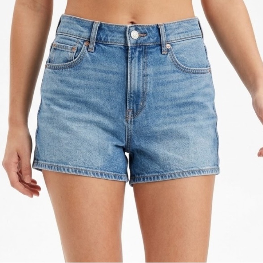 American Eagle Outfitters Light Blue High-Rise Denim Shorts
